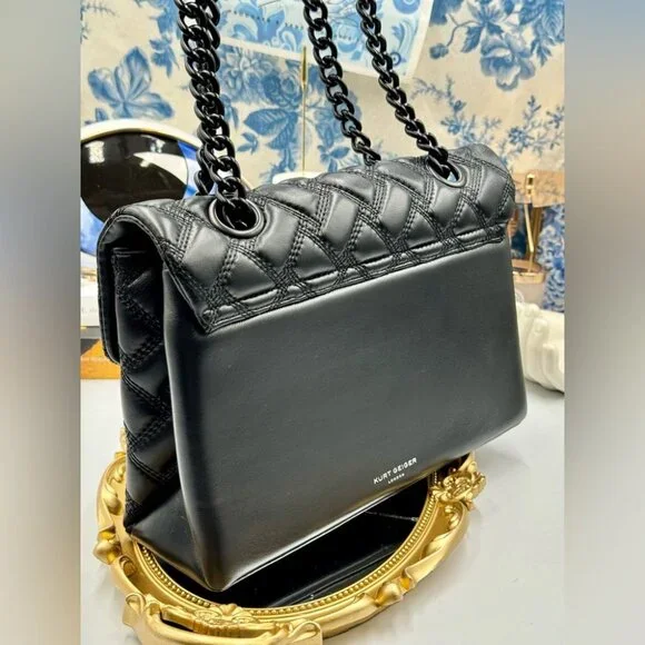 🆕 KURT GEIGER LONDON 🧿 NWOT Kensington Drench Bag, Black - Picture 6 of 16